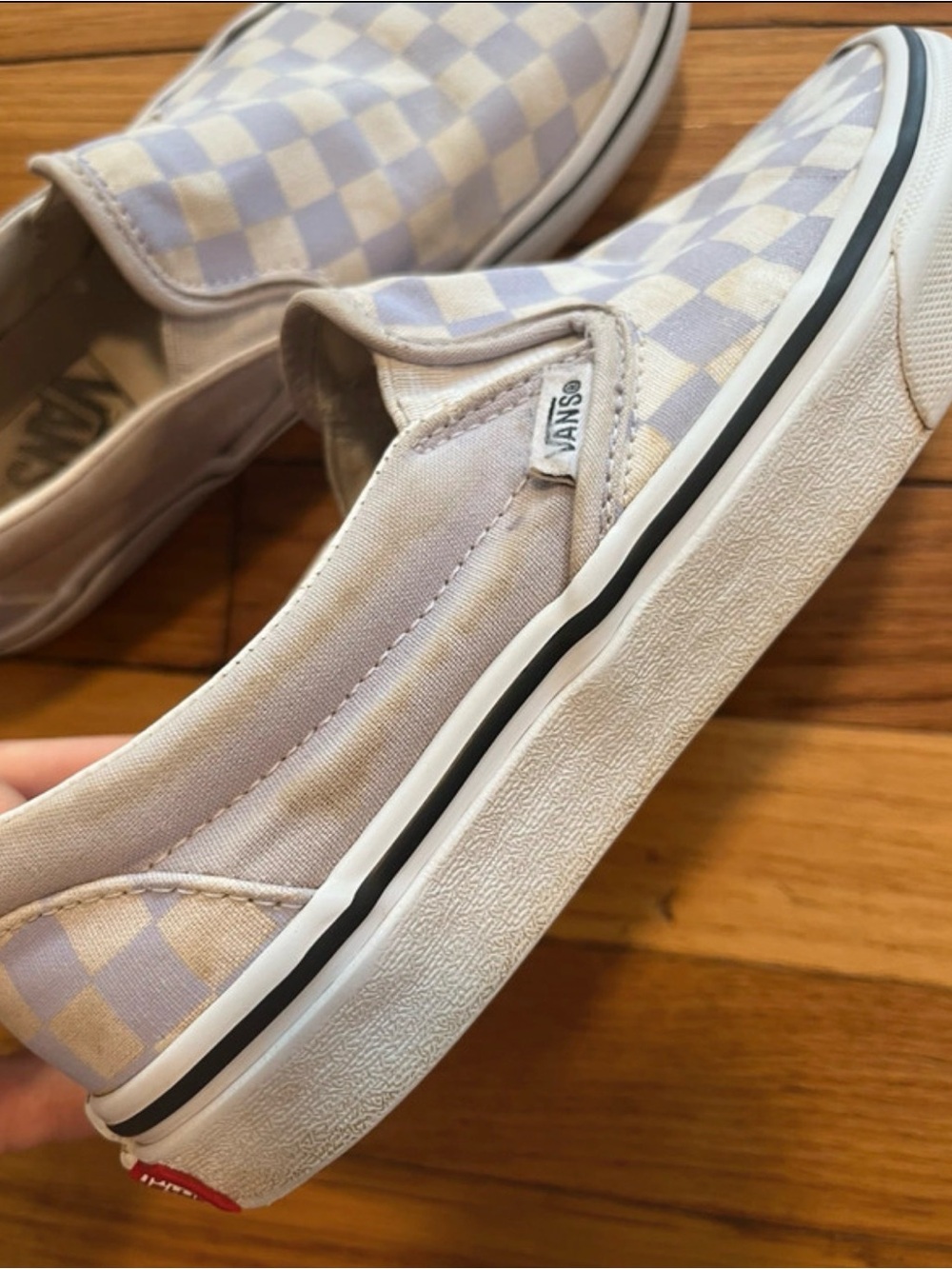 Vans Slip-On Checkerboard Sneakers - Light purple & Cream - Picture 6 of 11